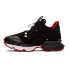 Christian Louboutin Black Red-Runner Flat Sneakers