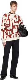 Dries Van Noten Burgundy & Off-White Oversized Sweatshirt