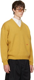 WILLY CHAVARRIA Yellow 'Chavarria' V-Neck Sweater
