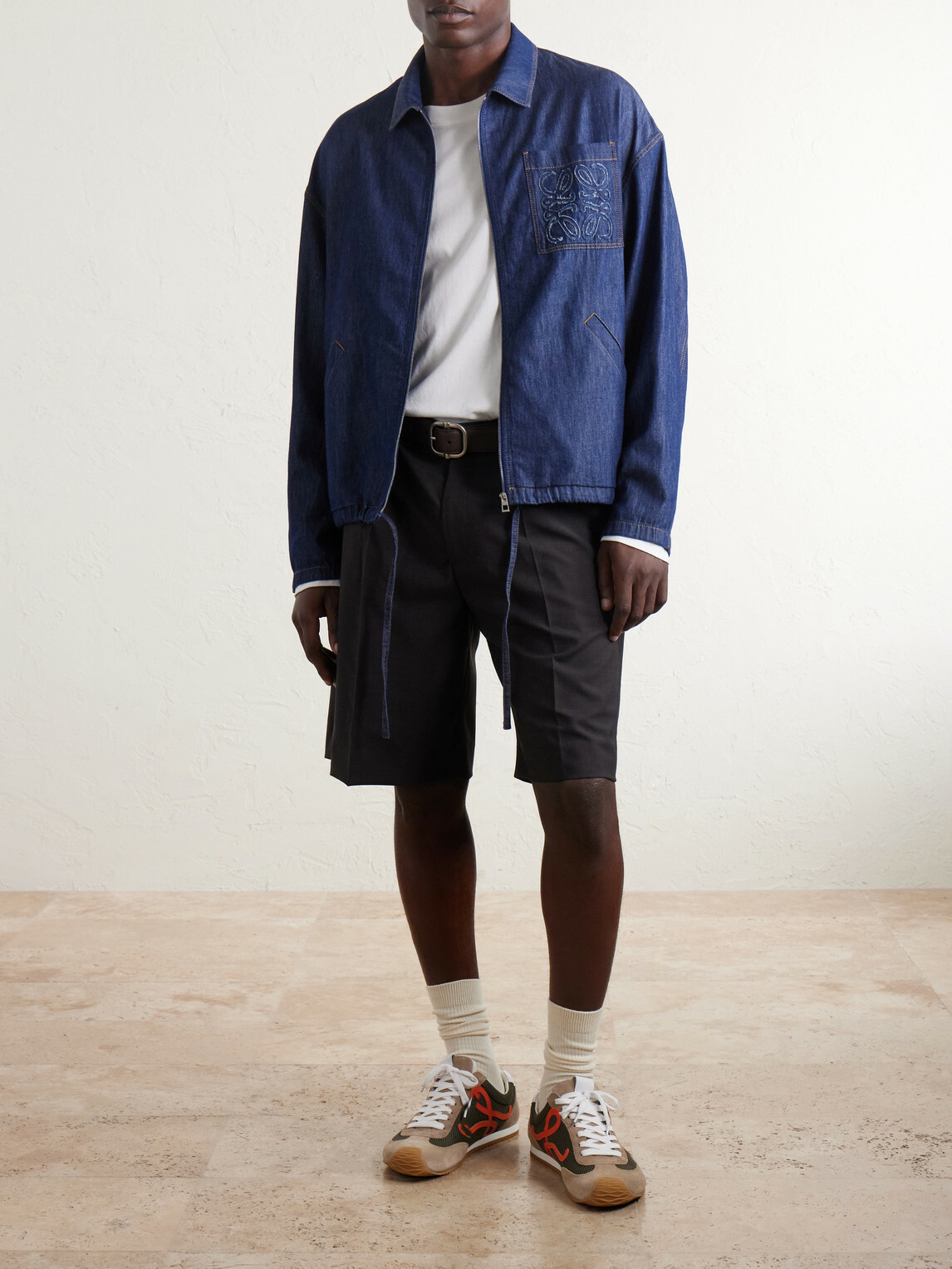 LOEWE - Anagram-Appliqué Cotton Chambray Jacket - Blue
