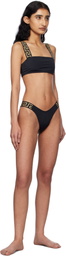 Versace Underwear Black Greca Border Bikini Top