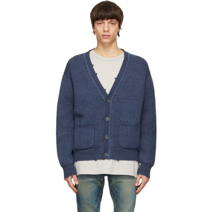 Photo: John Elliott Blue Merino Wool Structure Cardigan