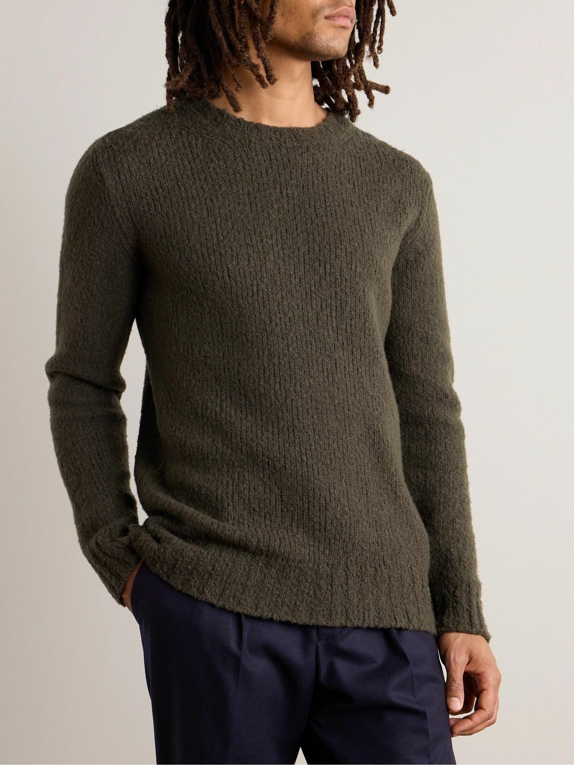De Bonne Facture - Wool-Bouclé Sweater - Green De Bonne Facture