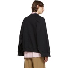 JW Anderson Black Oversized Sleeves Placket Sweatshirt