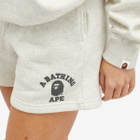 A Bathing Ape Women's College Sweat Shorts in Gray
