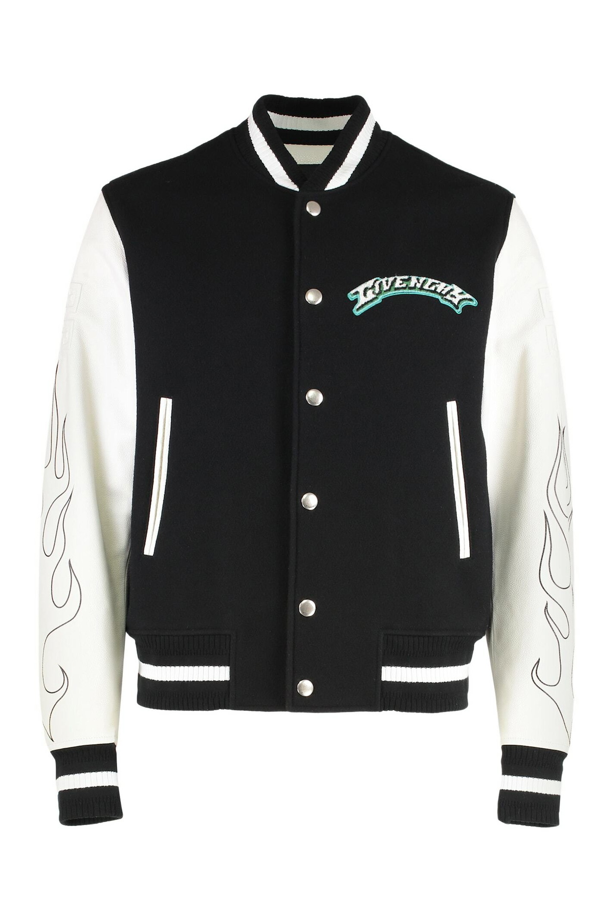【送料&関税込】Givenchy Monogrammed Varsity Jacket Varsity jacket in wool and monogram 72 leather in