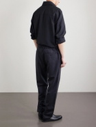 Sunspel - Tapered Stretch Wool and Cashmere-Blend Flannel Trousers - Gray