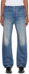 Karmuel Young Blue Rectangle XY-Plane Washed Jeans