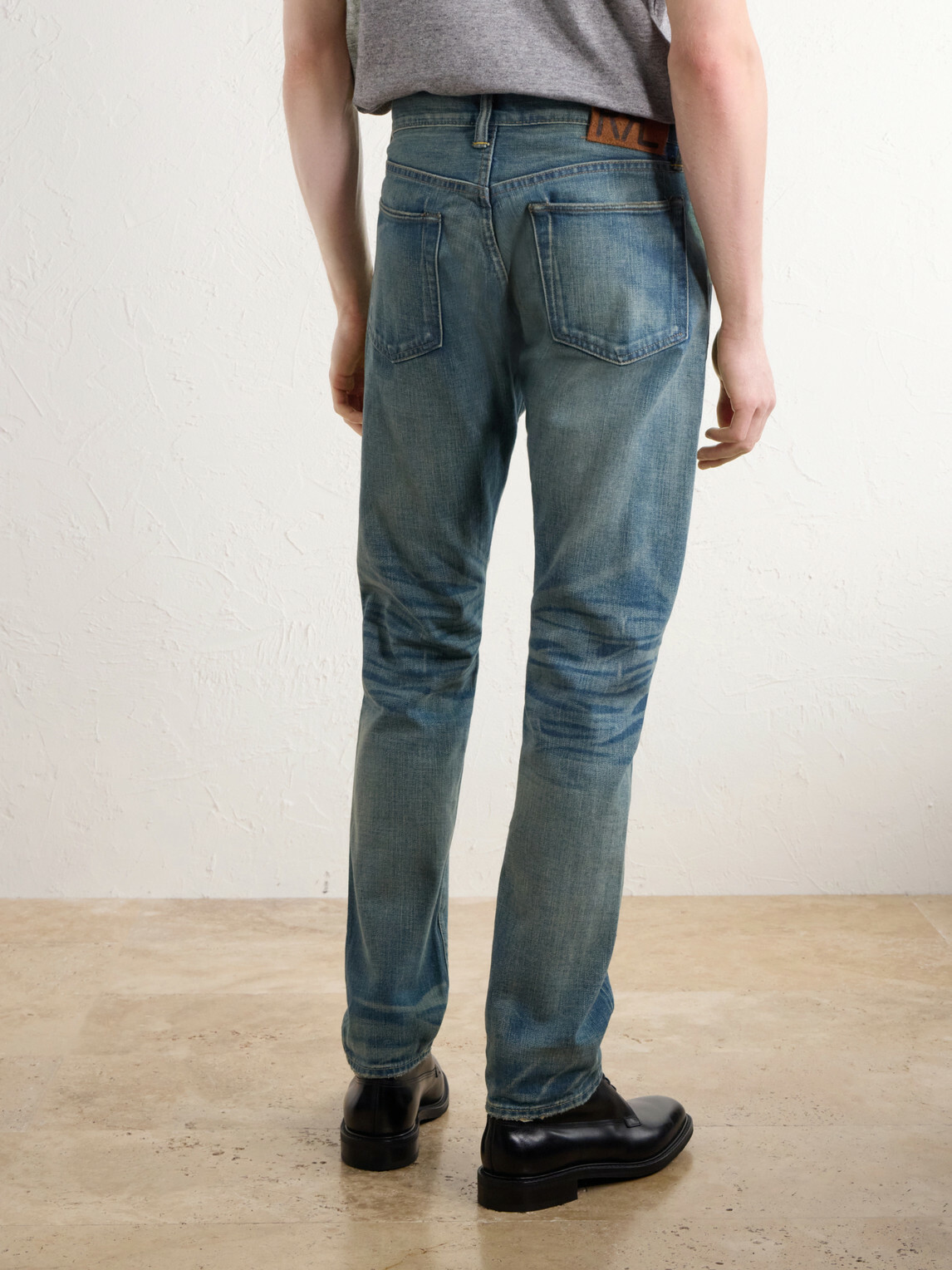 RRL - Distressed Slim-Fit Jeans - Blue