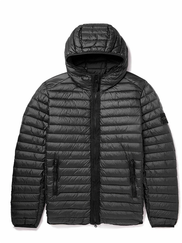 Photo: Stone Island - Logo-Appliquéd Quilted Shell Hooded Down Jacket - Black