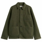Universal Works Men's Wool Fleece Field Jacket in Olive