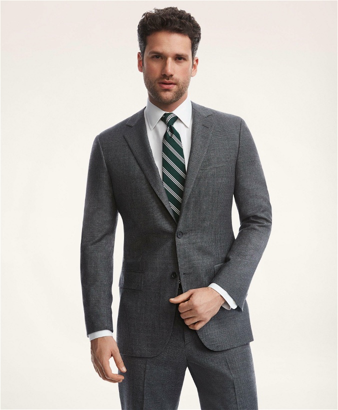 Photo: Brooks Brothers Men's Madison Fit Mini-Houndstooth 1818 Suit | Grey