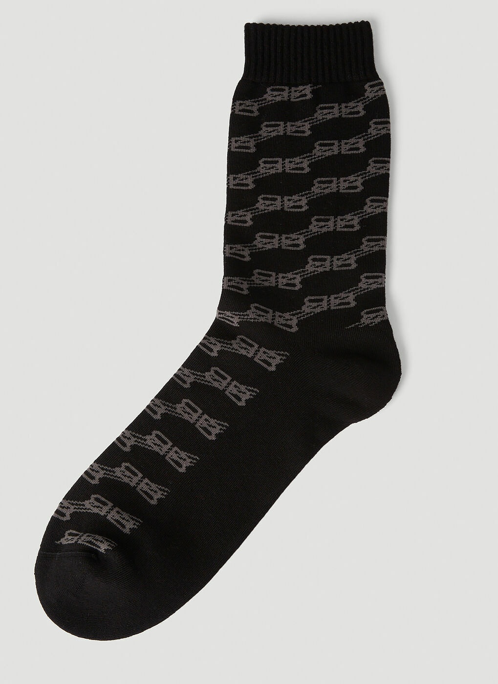 Balenciaga BB Monogram Logo Sock Black & Grey