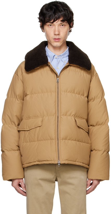 Photo: Dunst Brown Faux-Shearling Collar Down Jacket