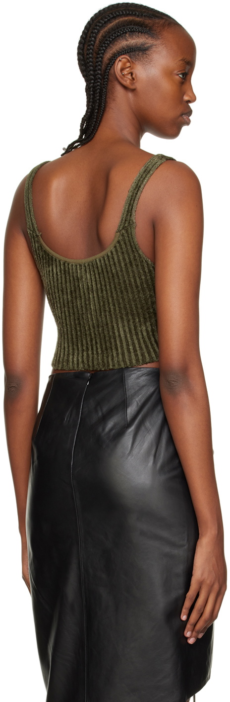 ANDREĀDAMO Khaki Cutout Tank Top