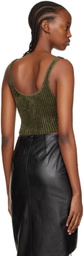 ANDREĀDAMO Khaki Cutout Tank Top