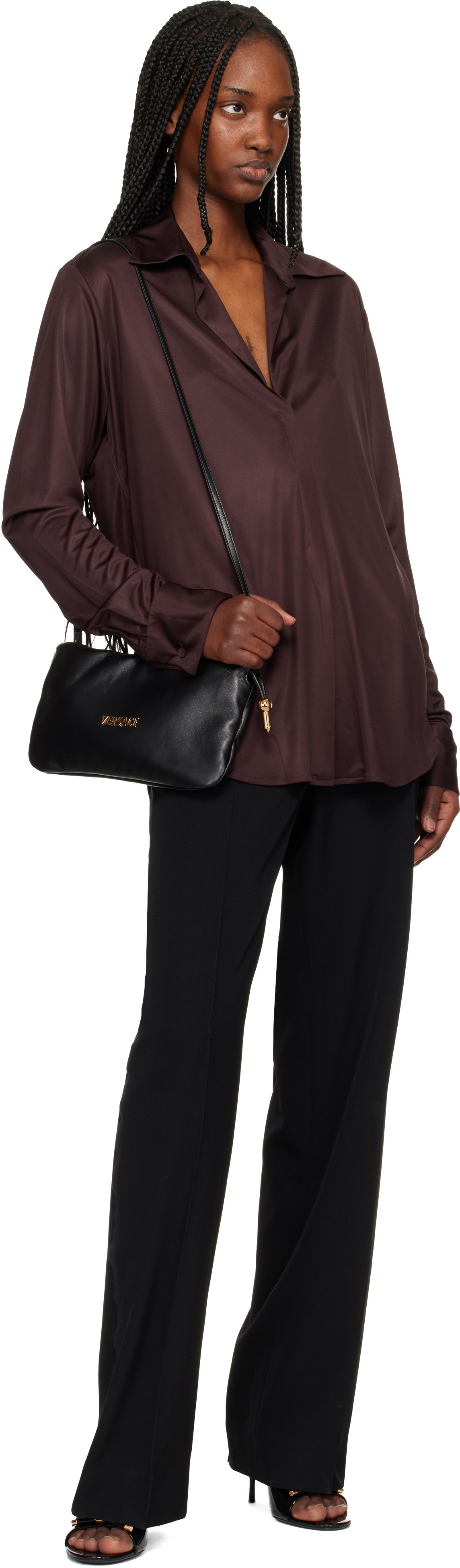 Versace Black 'Versace Tag' Nappa Mini Bag