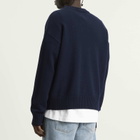 AMI Paris Men's Crewneck Sweater With Contrasted Ami De Coeur in Encre/Ecru