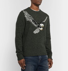 rag & bone - Slim-Fit Embroidered Mélange Wool-Blend Sweater - Green