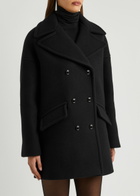 Alaïa Double-breasted Wool-blend pea Coat Black