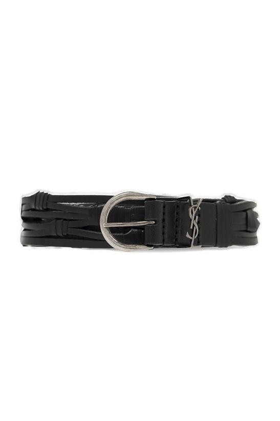 Photo: Saint Laurent Croissant De Lune Buckled Thin Belt