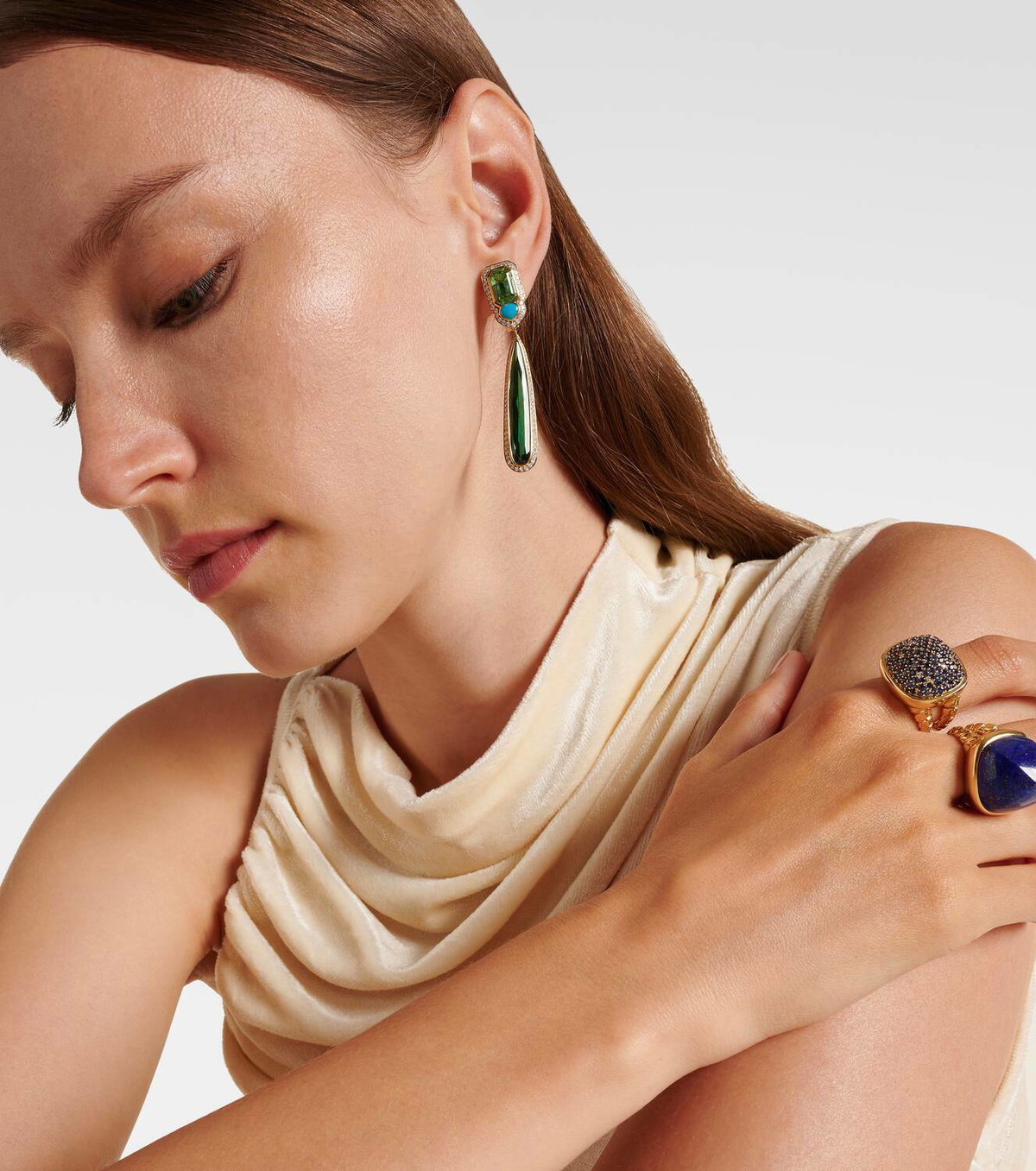 Marina B Quarta 18kt gold earrings with diamonds and gemstones