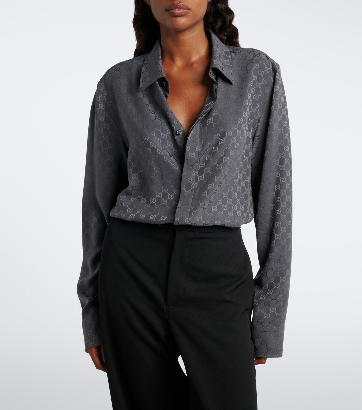 Gucci GG printed silk twill shirt