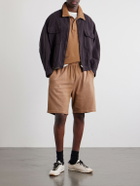 Les Tien - Straight-Leg Cotton-Piqué Drawstring Shorts - Brown