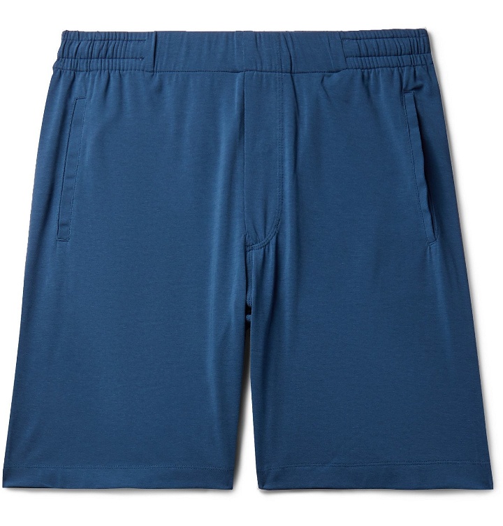 Photo: Hamilton and Hare - Stretch-Lyocell and Cotton-Blend Pyjama Shorts - Blue