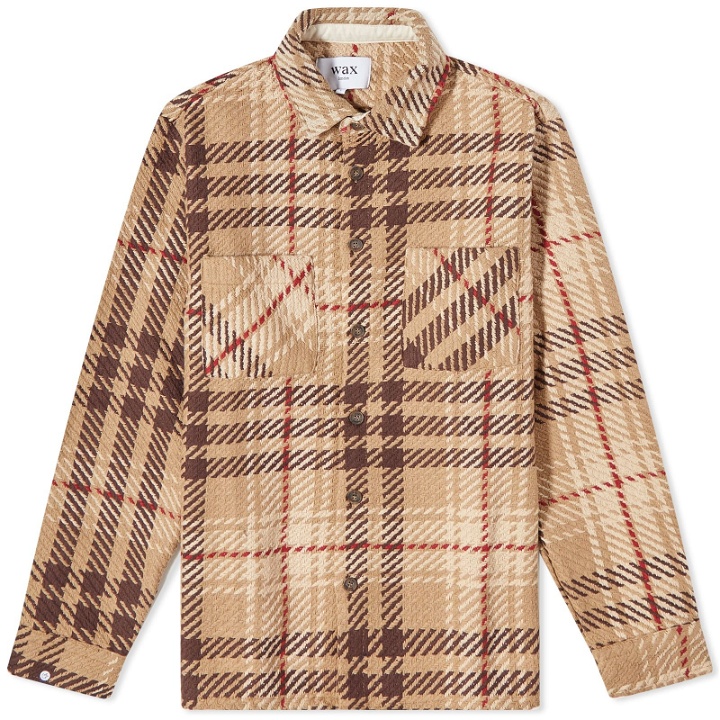 Photo: Wax London Men's Marlow Check Whiting Overshirt in Beige/Brown