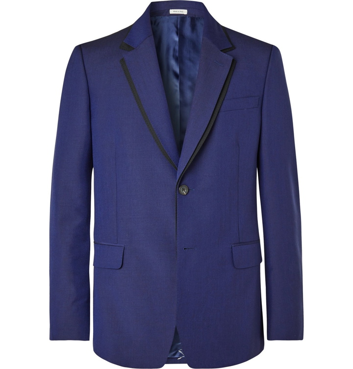 Photo: Alexander McQueen - Pink Slim-Fit Wool and Mohair-Blend Suit Jacket - Blue