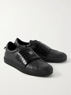 GIVENCHY - Urban Street Smooth and Croc-Effect Leather Slip-On Sneakers - Black