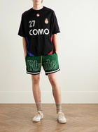 Rhude - Como 1907 Embroidered Printed Cotton-Blend Jersey T-Shirt - Black