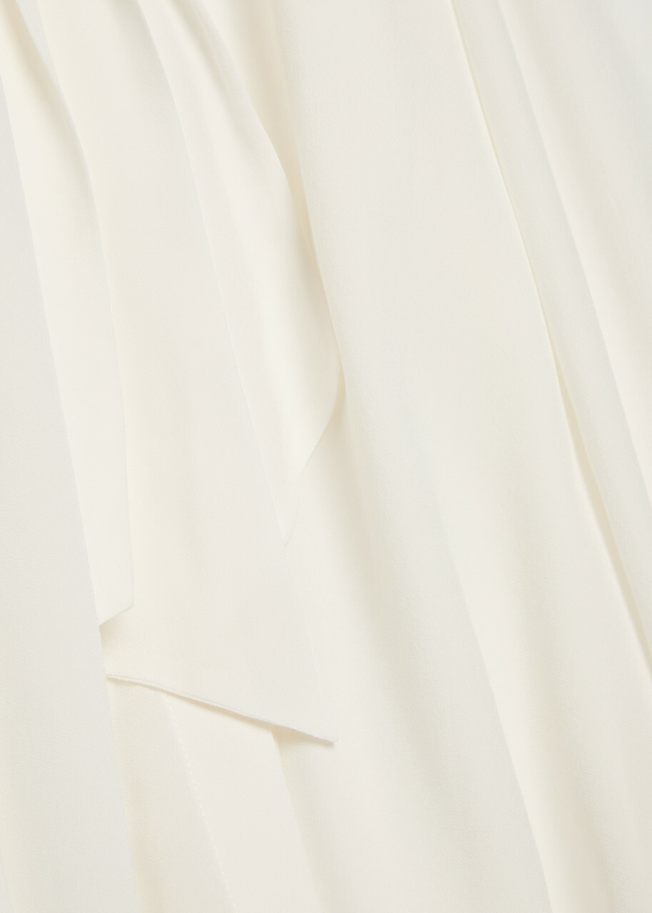 Alice + Olivia Thayer Neck tie Georgette Blouse White