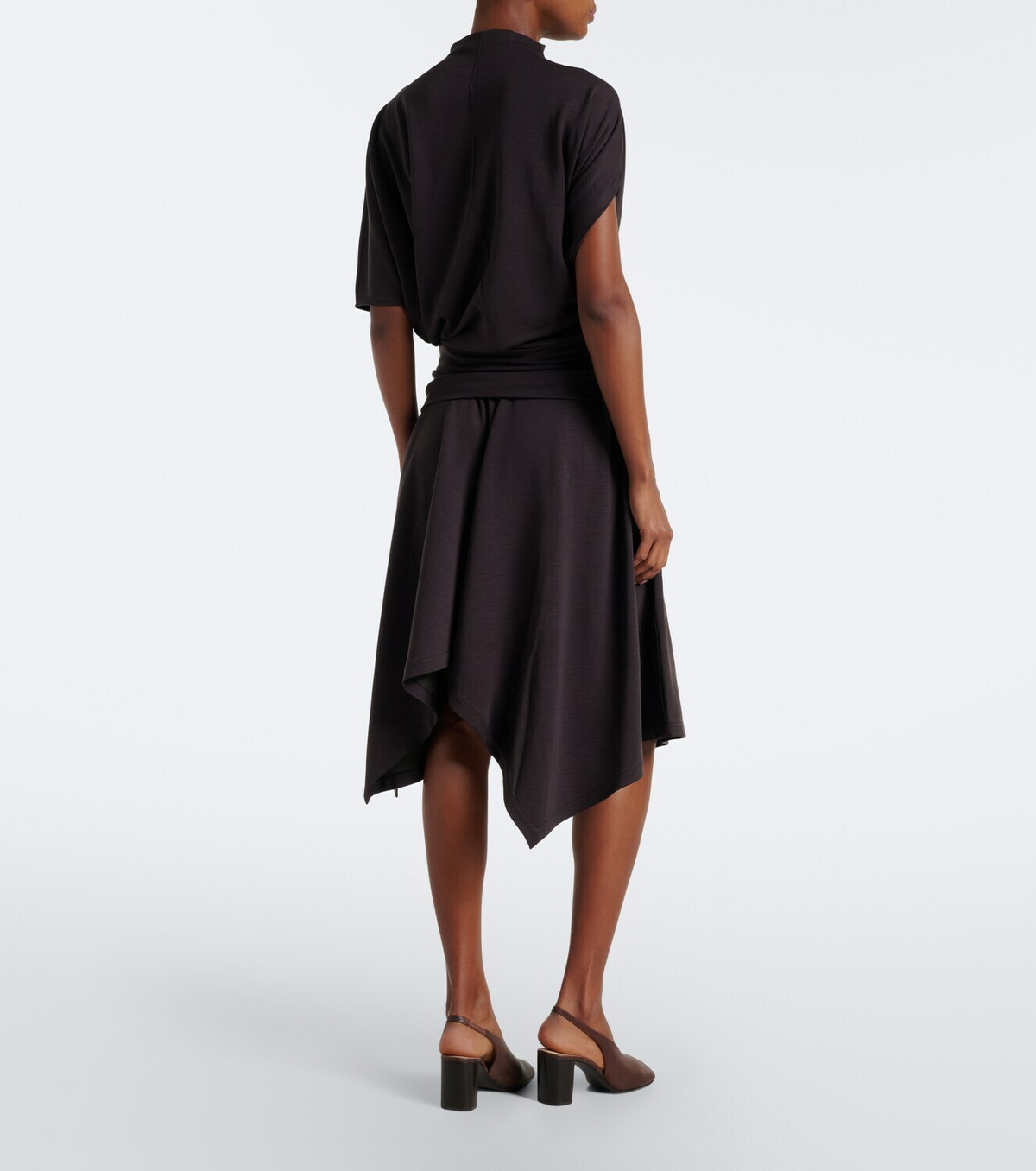 Lemaire Gathered wool-blend dress