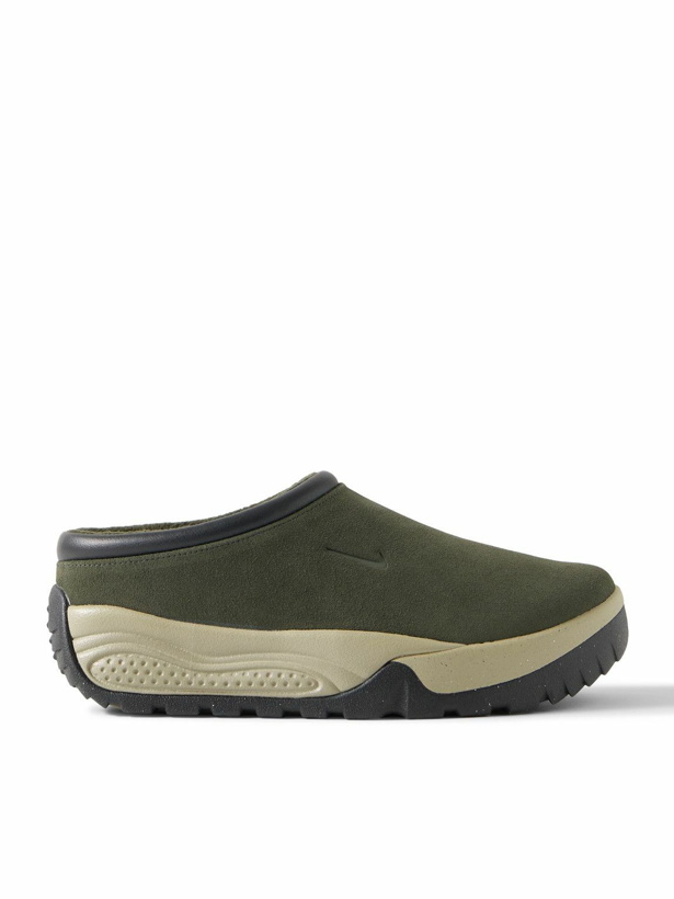 Photo: Nike - ACG Rufus Leather-Trimmed Fleece-Lined Suede Slip-On Sneakers - Multi