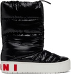 Marni Black Padded Nylon High Top Slipper Boots