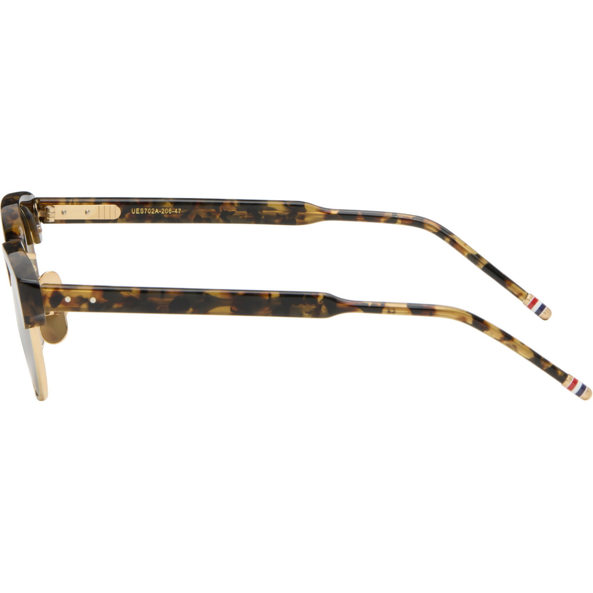 Thom Browne Brown Acetate & Titanium Oval Sunglasses