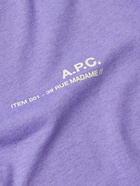 A.P.C. - Logo-Print Cotton-Jersey T-Shirt - Purple