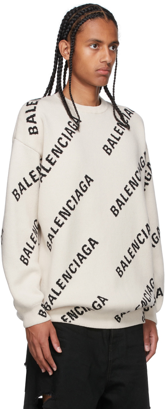Balenciaga Off-White Black All Over Logo