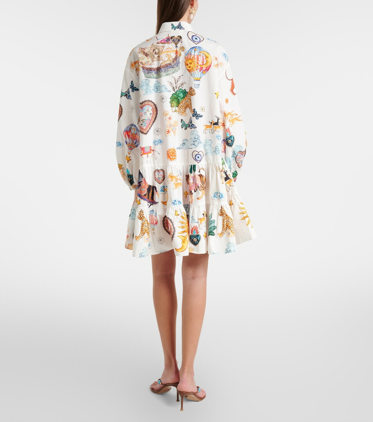 Camilla Printed embellished cotton minidress