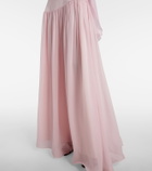 Posse Solene high-rise mesh maxi skirt