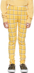 Mini Rodini Kids Yellow Check Leggings