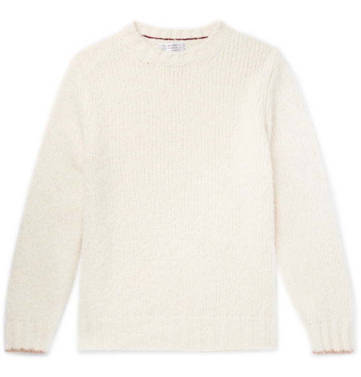 Photo: Brunello Cucinelli - Alpaca-Blend Sweater - Cream