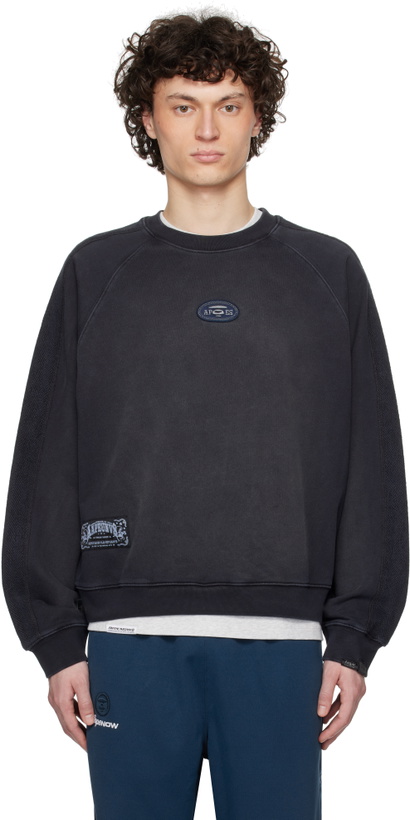 Photo: AAPE by A Bathing Ape Black Main Crewneck Sweatshirt