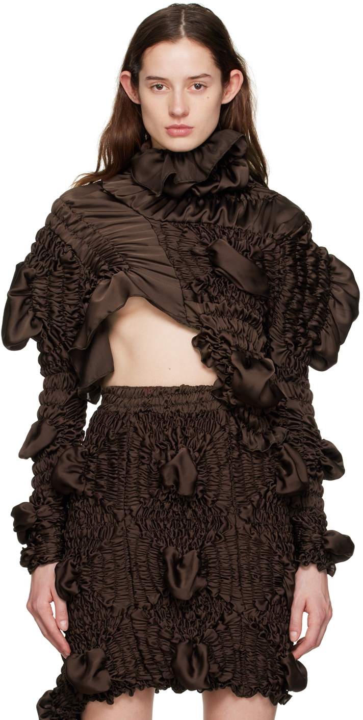 Feben Brown Twist Blouse