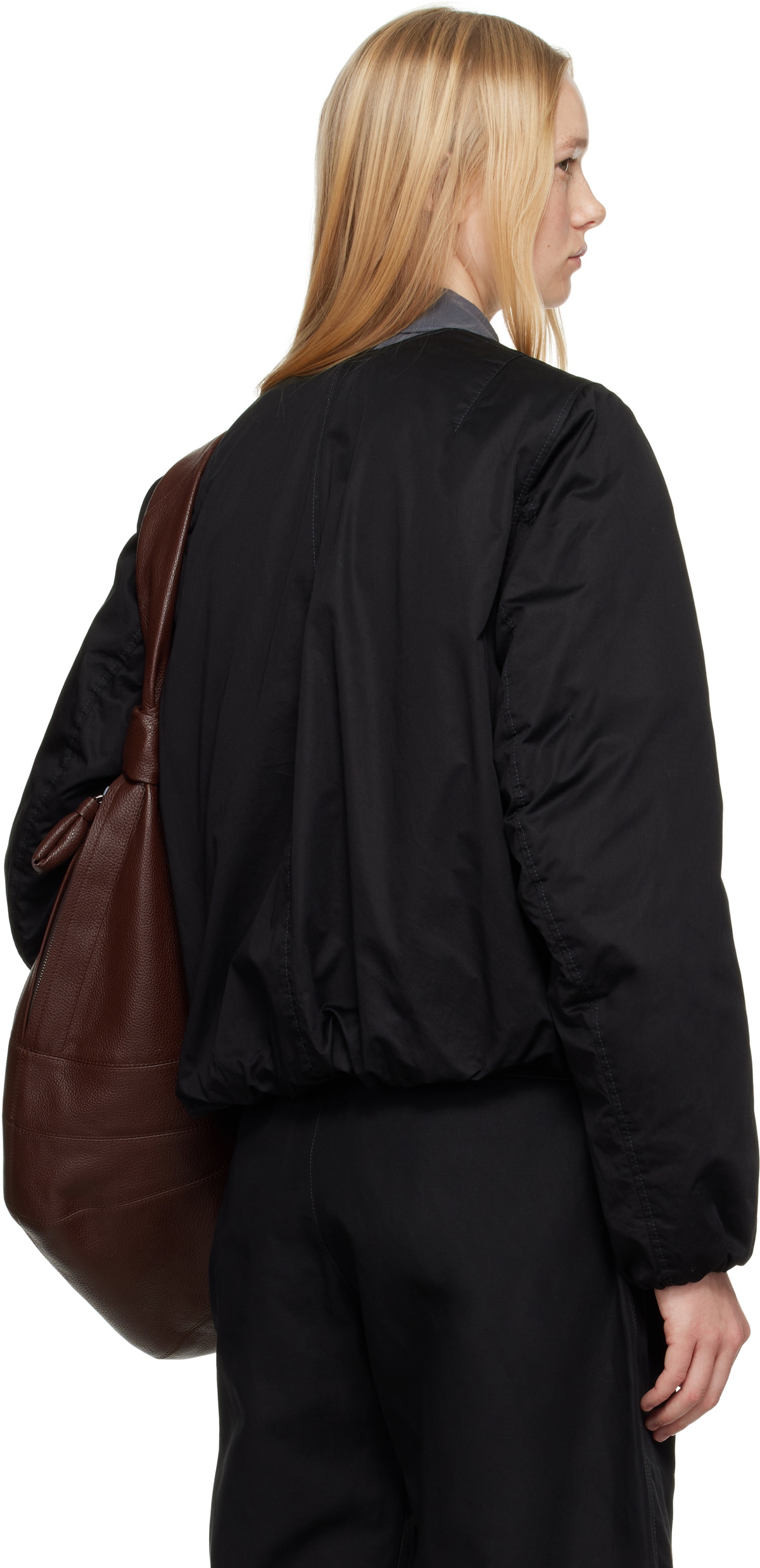 LEMAIRE Black Wadded Bomber Jacket Lemaire