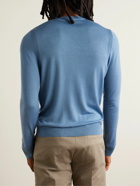 Paul Smith - Slim-Fit Logo-Embroidered Merino Wool Sweater - Blue