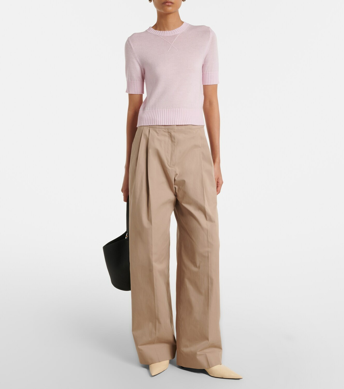 Jil Sander Pleated cotton wide-leg pants