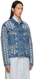 Maison Margiela Blue Perforated Denim Jacket